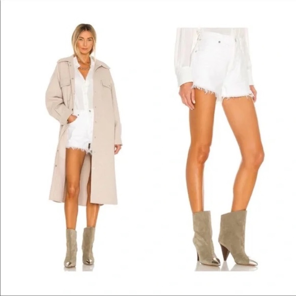 Citizens of Humanity Annabelle White Organic Cotton Cut Off Shorts